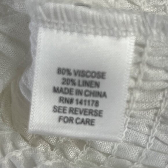 Kirious Smocked Crop Top Womens Large White New - Picture 6 of 8